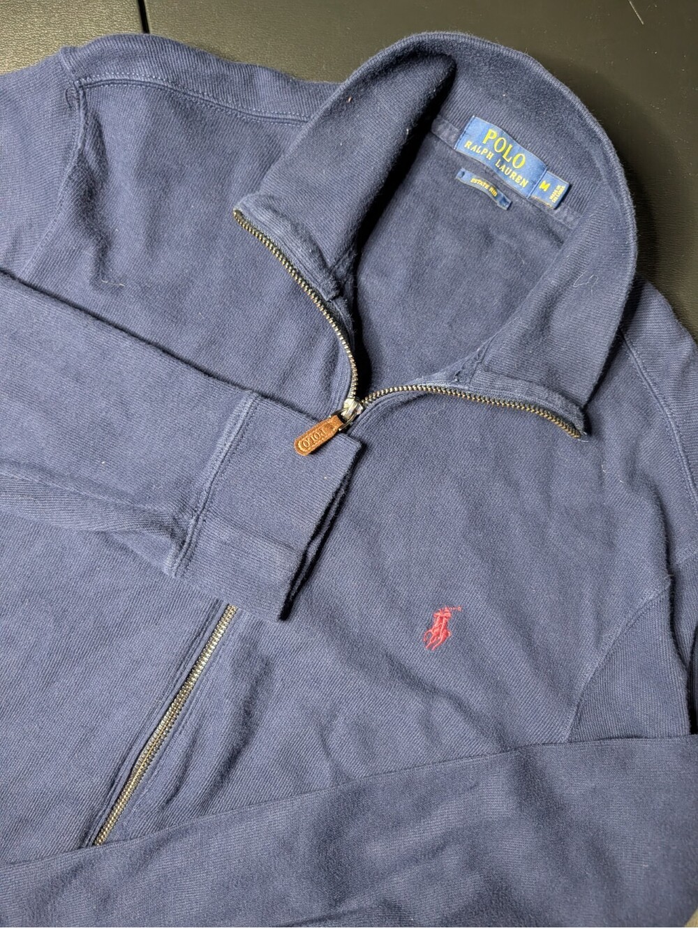 Polo Ralph Lauren Estate Rib Full Zip Navy Blue Medium